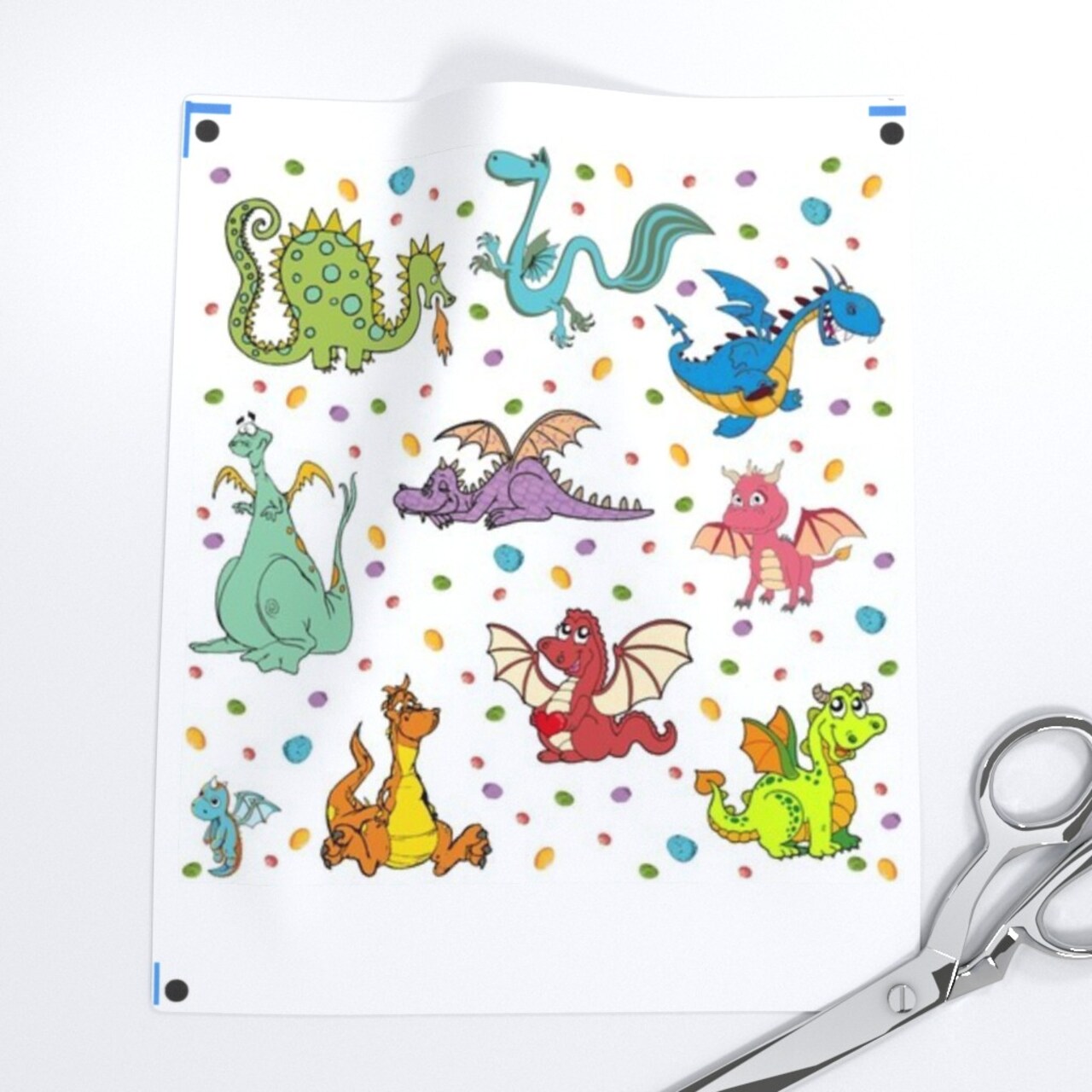 Dragon, Purple, Pink, Green, Kids, Whimsical, Magical, Nursery, Dinosaur, Serpent, Custom Printed Fabric by Spoonflower Various Fabrics by the Yard or Fat Quarter
